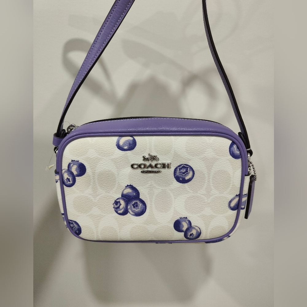 Mini Jamie Camera Bag In Signature Canvas With Blueberry Print - Picture 6 of 10